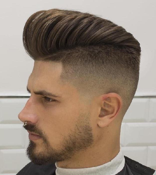 Pompadour with Fade for brown hair
