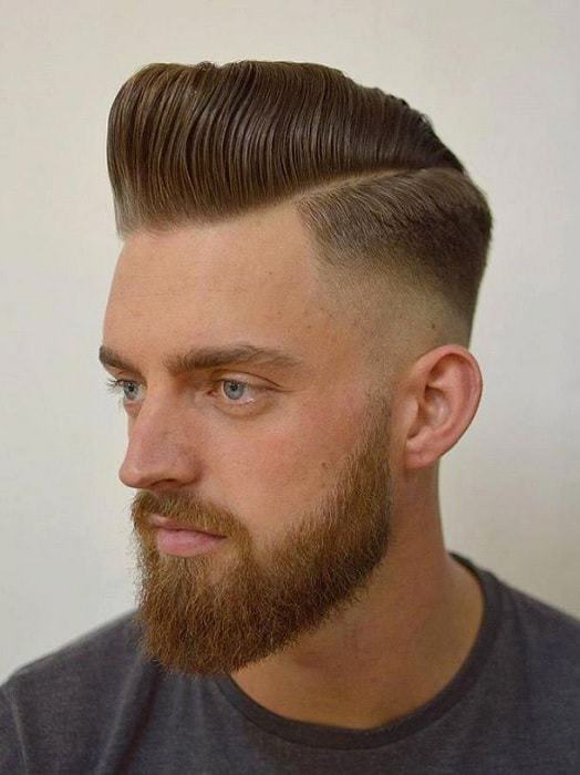 hairstyle with high fade for brown hair