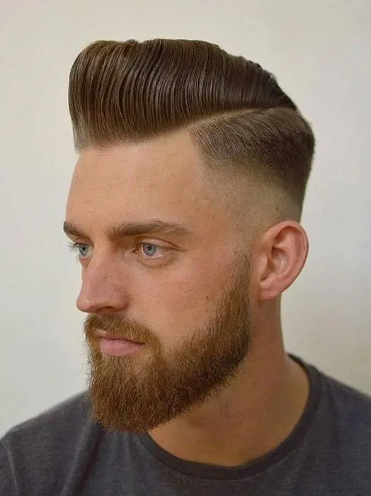 hairstyle with high fade for brown hair