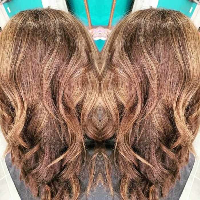 brown hairstyles with caramel highlights 