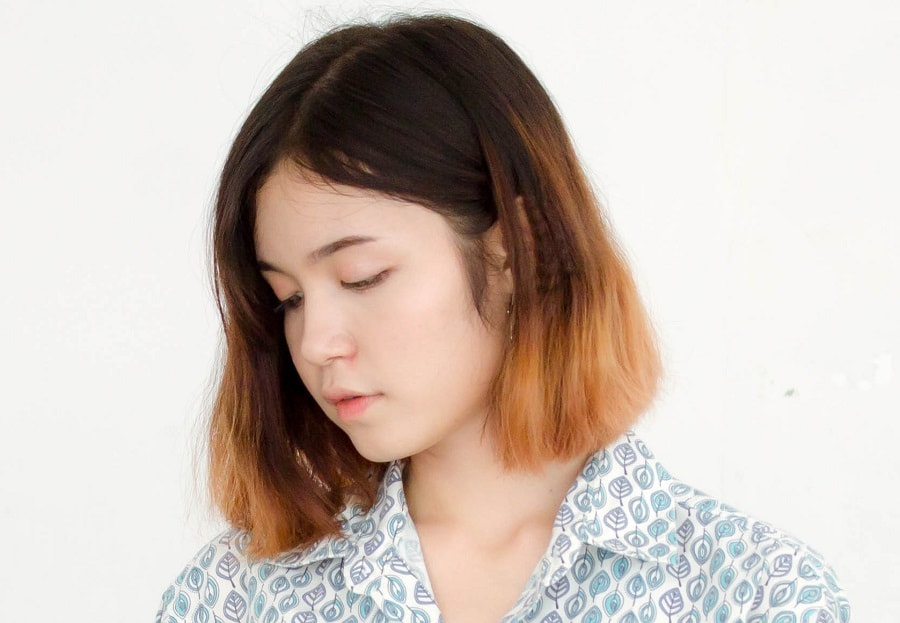 brown ombre bob for Asian women