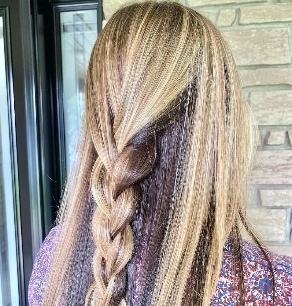 blonde and brown braid