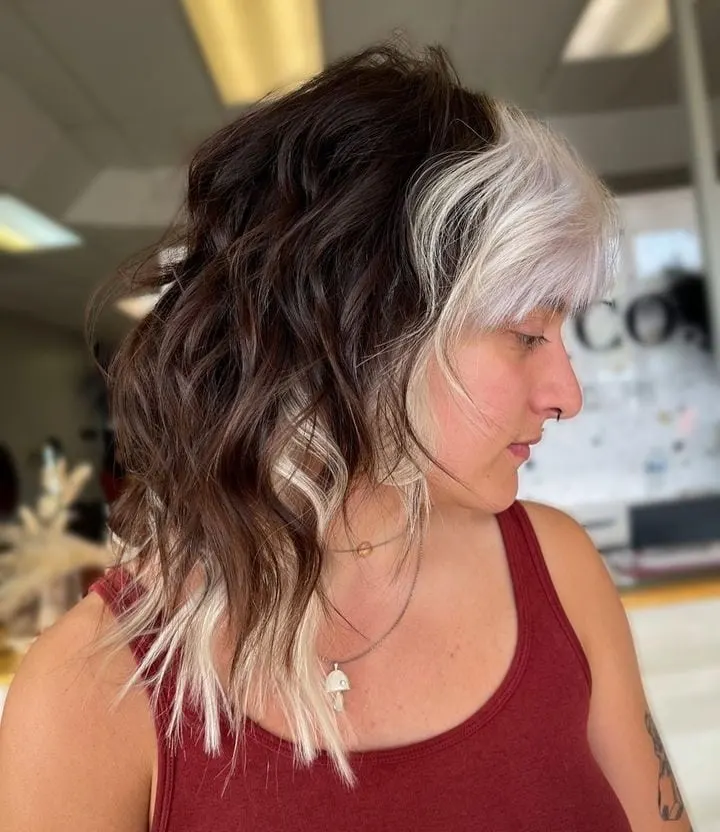 brunette and blonde wolf cut