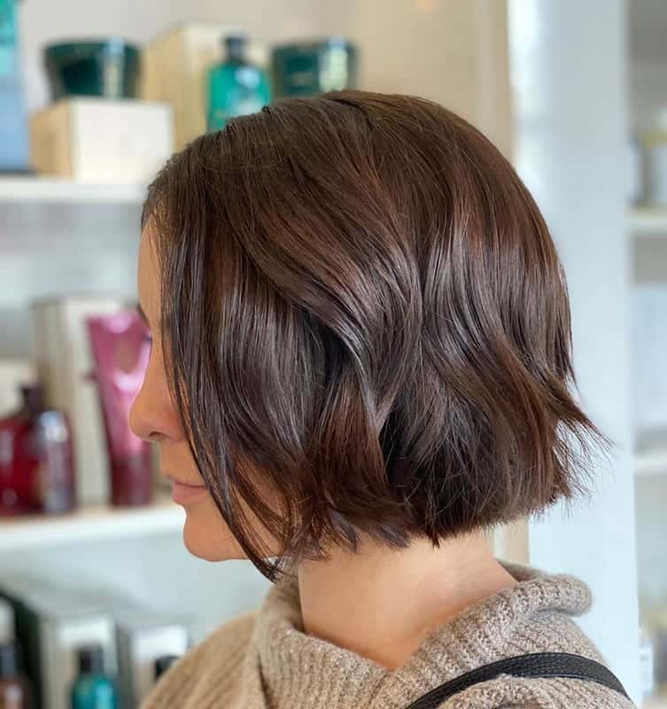 Brunette Blunt Bob