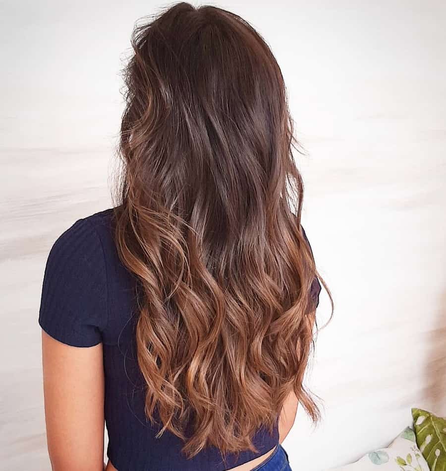 brunette hair with ombre