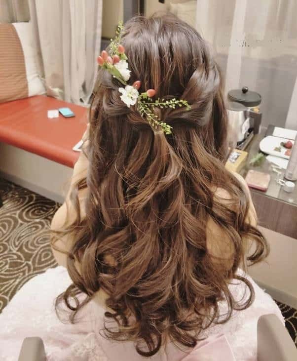 half up brunette ombre hairstyles
