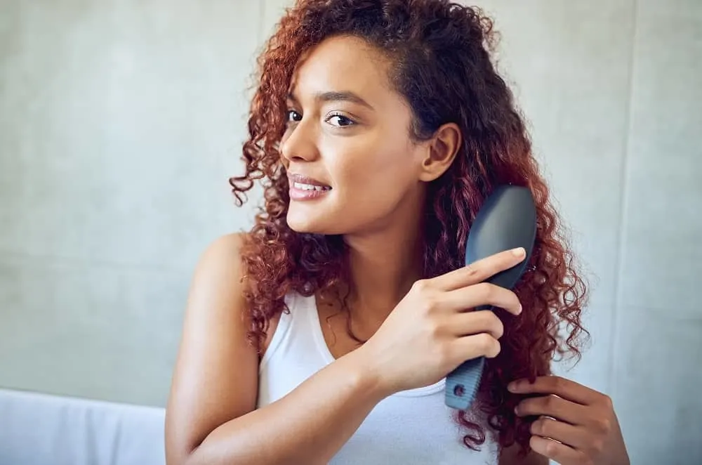 brush through technique to make curly hair wavy