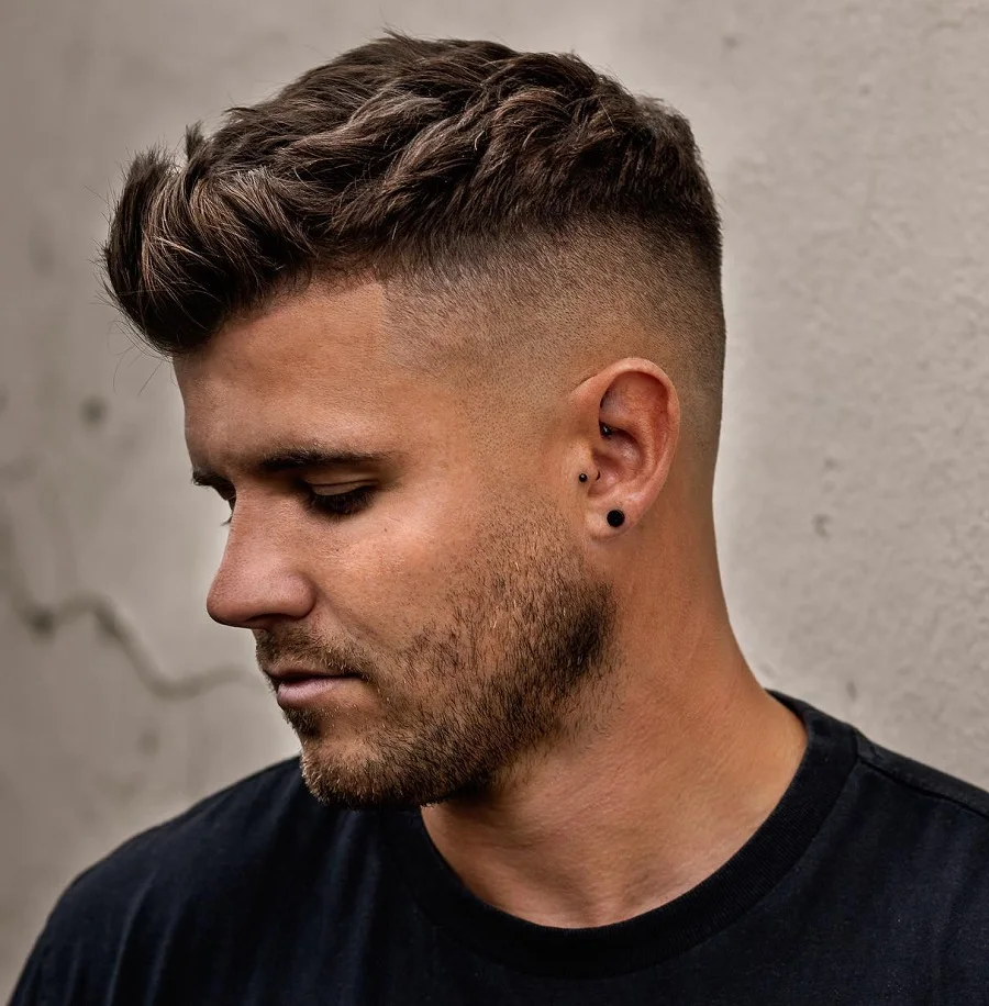 brush up haircut with fade