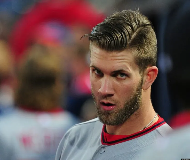 Bryce Harper's hairstyle is different every year 🤯 who do you think has  the best hair in the game 🤔