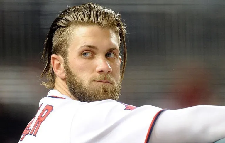 Long top bryce harper hairstyle for men