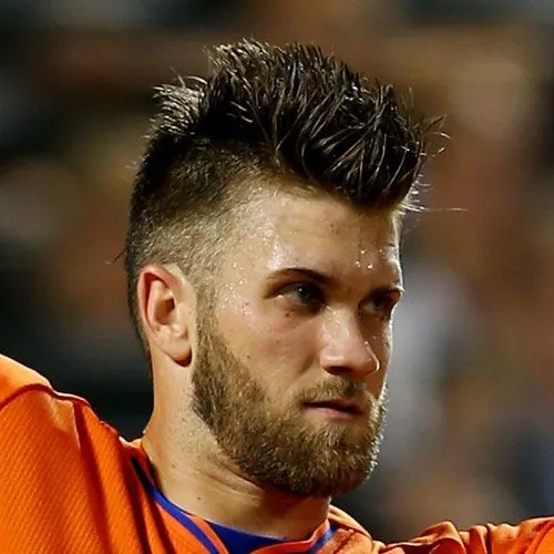 bryce harper with Bold Mohawk haircut