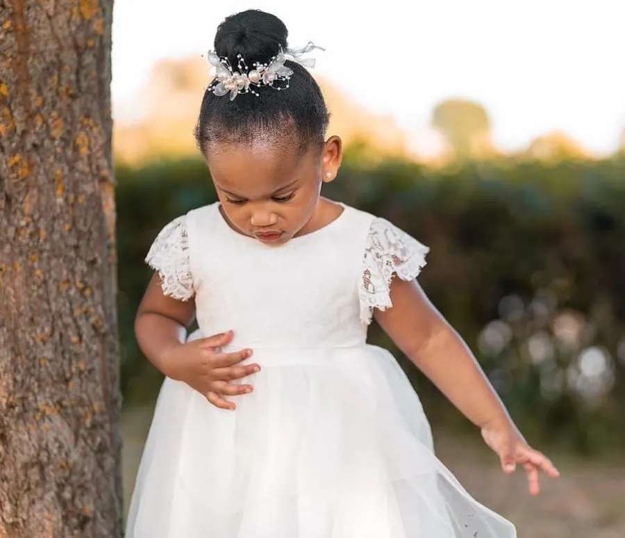 bun hairstyle for black flower girl