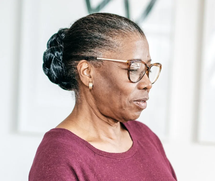 bun hairstyle for black women over 60