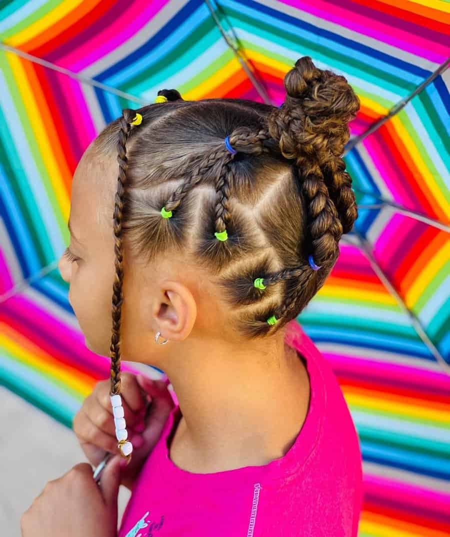 bun with beads for little girls