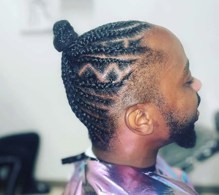 bun with undercut for black men