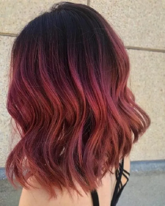 Maroon Ombre for Short Hair