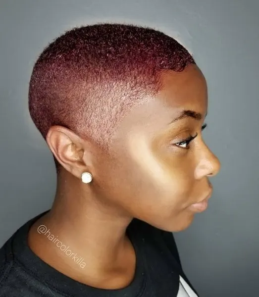     Burgundy hair cut for black women