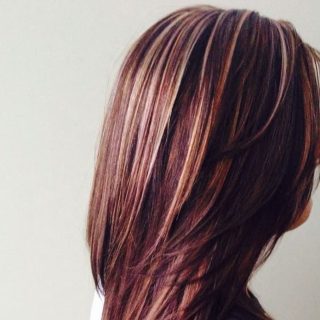 burgundy hair with blonde highlights