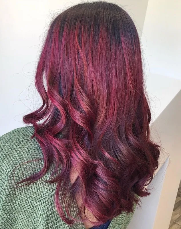 burgundy red hairstyle
