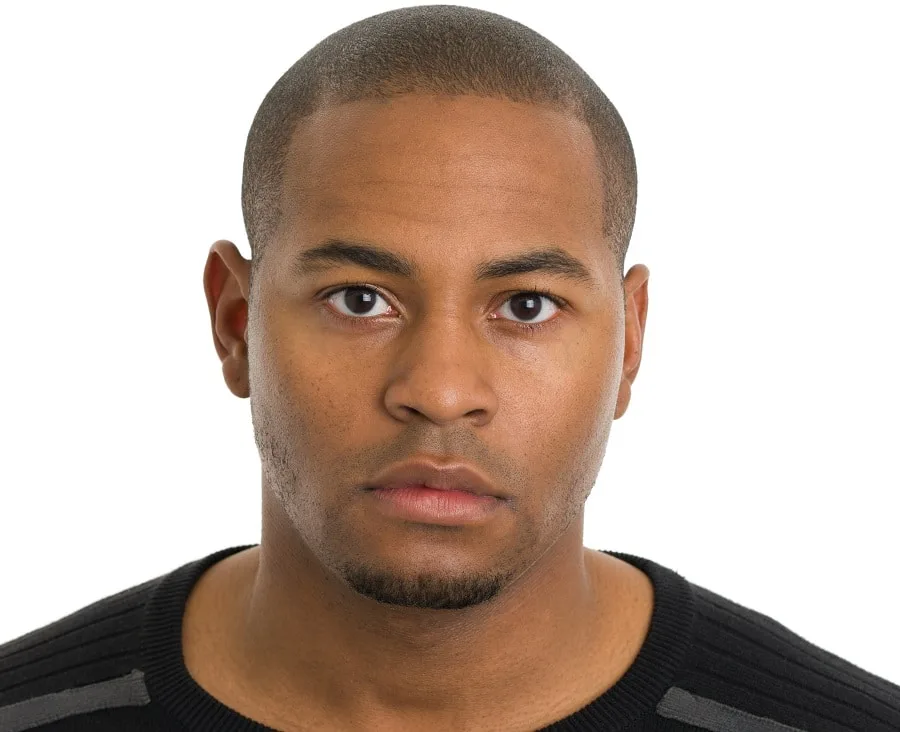 burr cut for black men with round face