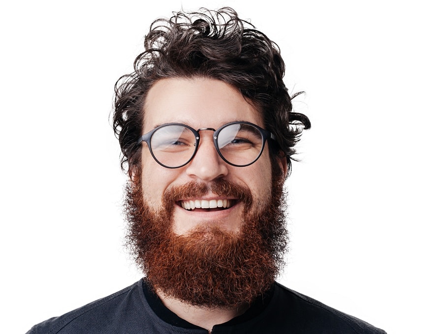 bushy beard for men with glasses