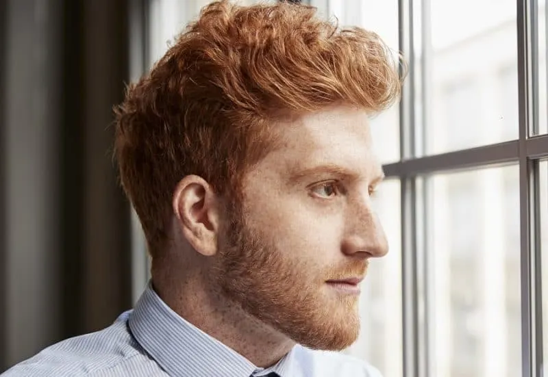 businessman haircut with red hair