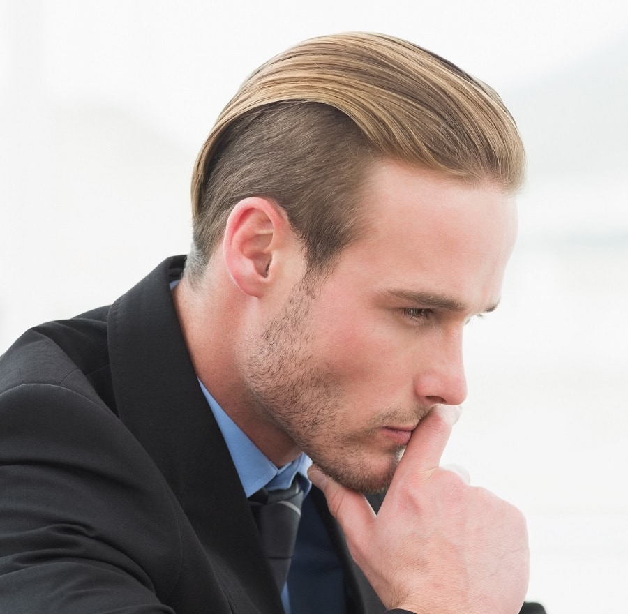 Businessman hairstyle with a cut