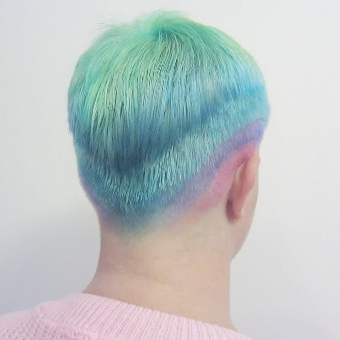 Partial Butch Cut with Pastel Hues