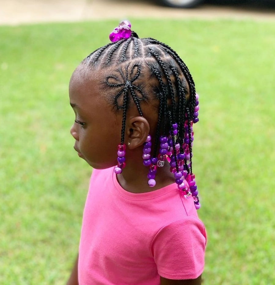 butterfly braids with beads for kids