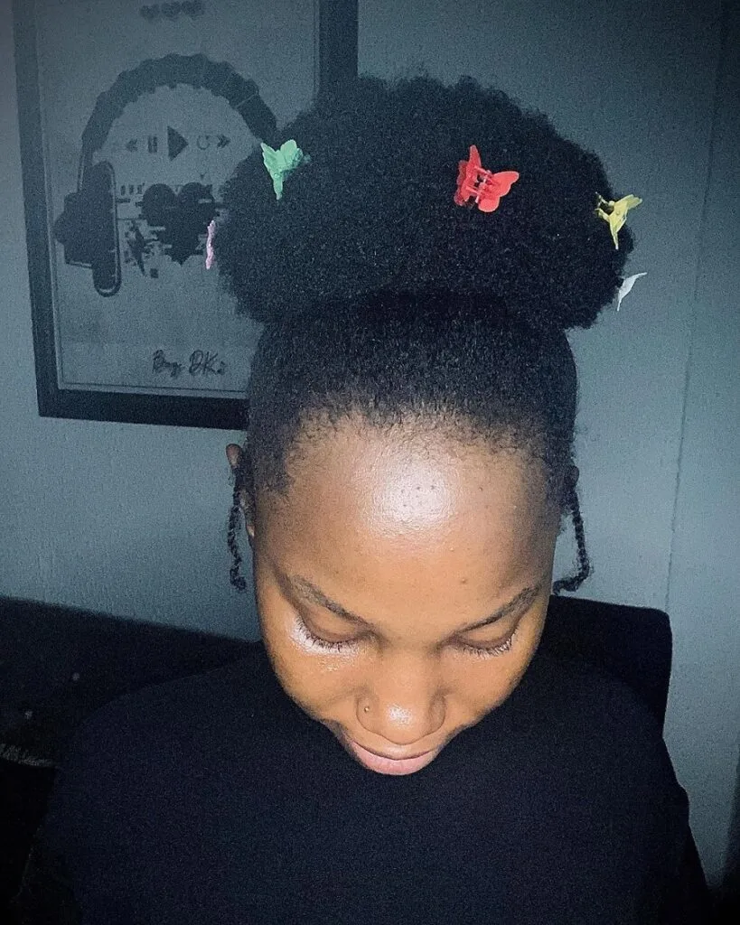 butterfly clip hairstyle for black girl