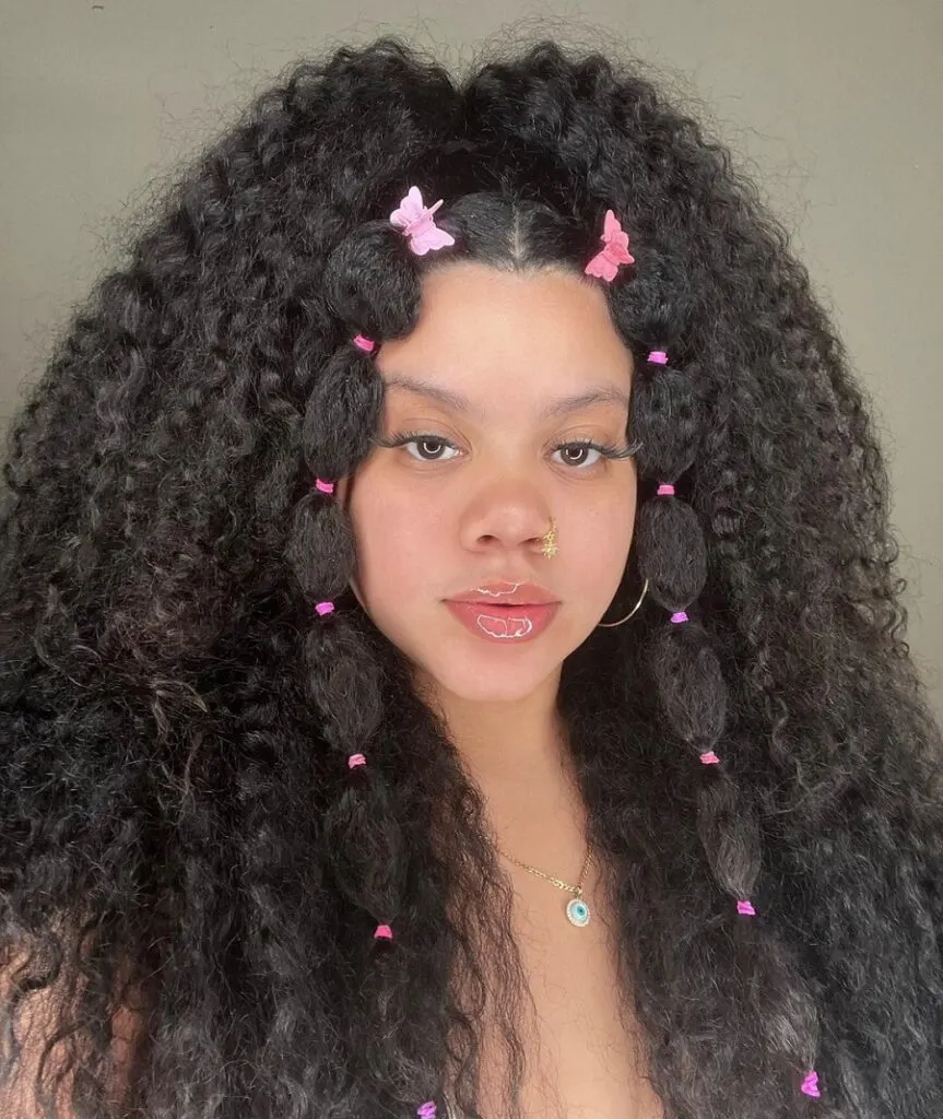 butterfly clip hairstyle for curly hair