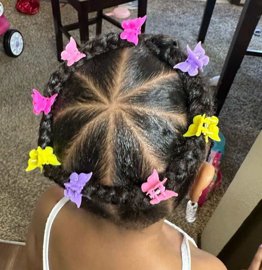 butterfly clip hairstyle for little girls