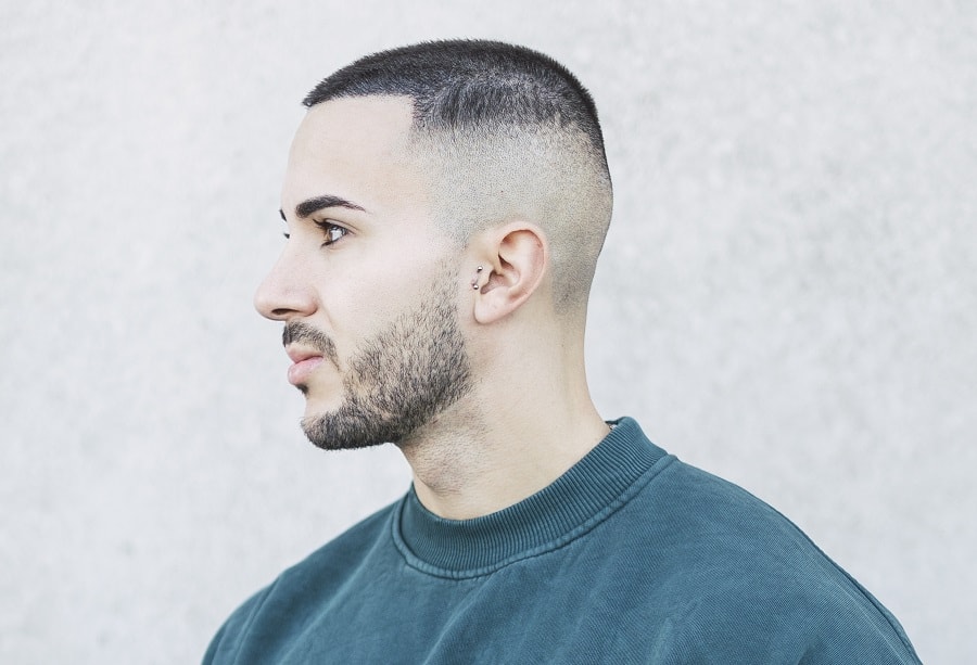 buzz cut fade for receding hairline