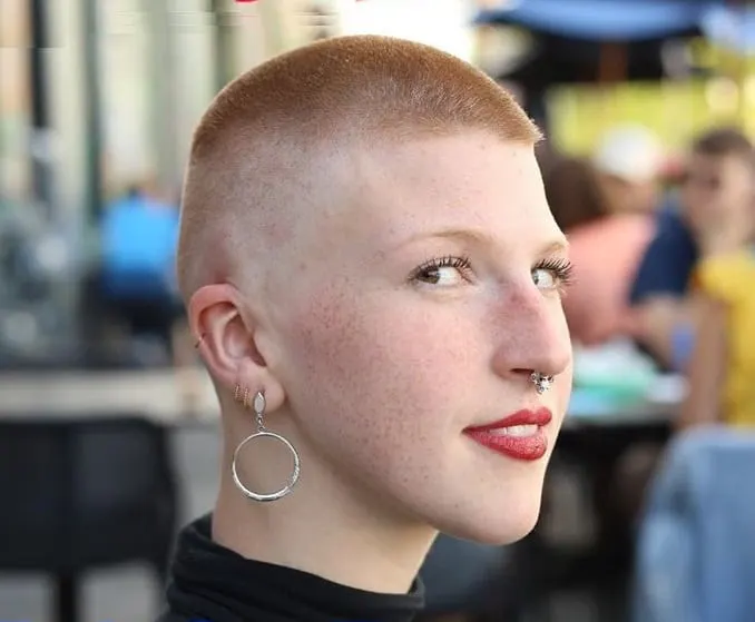 girls buzz cut with bald fade