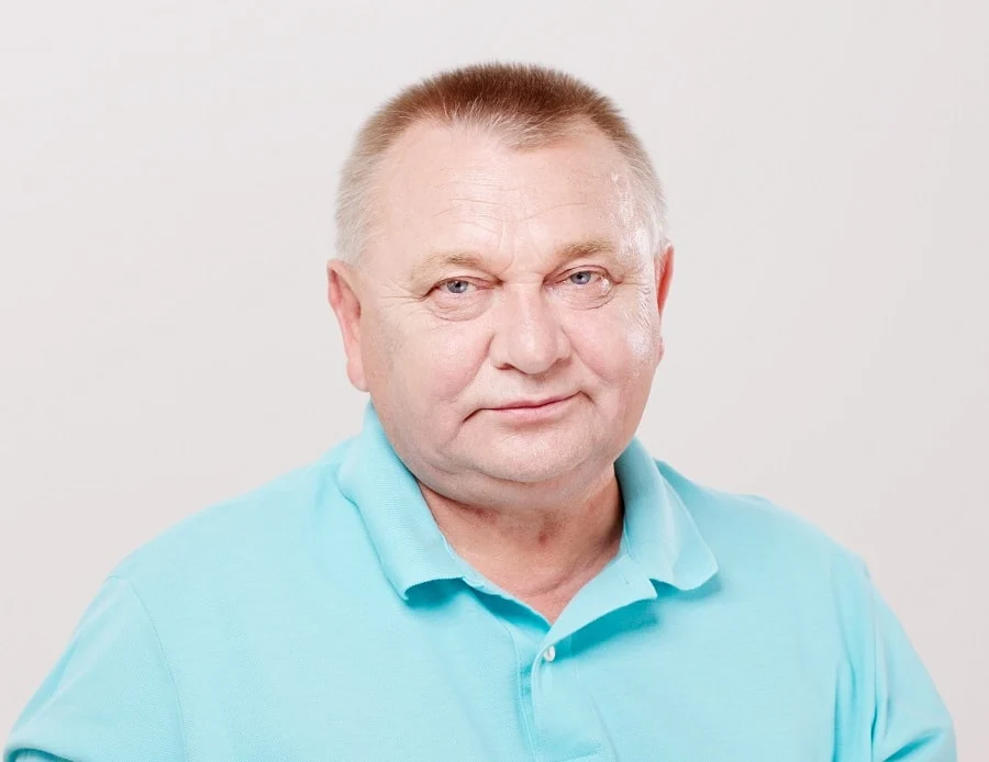 buzz cut for men with fat faces and double chins