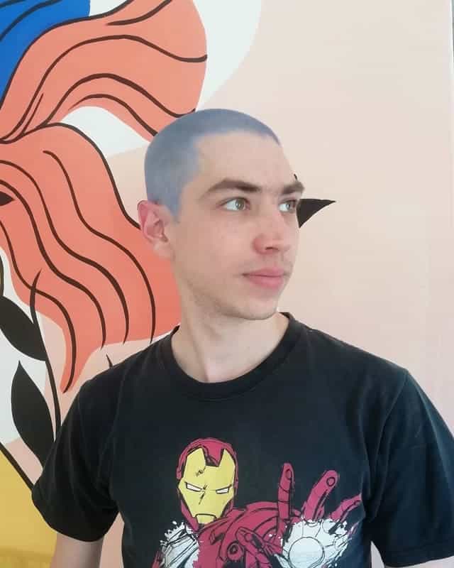 dyed buzz haircut