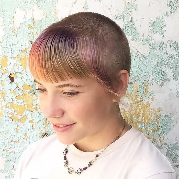 buzz cut with bangs