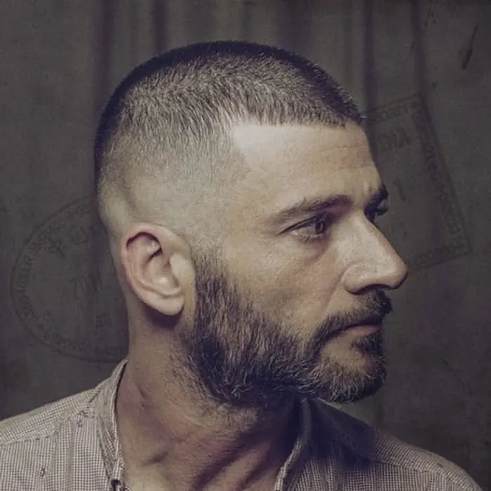 buzz cut with beard