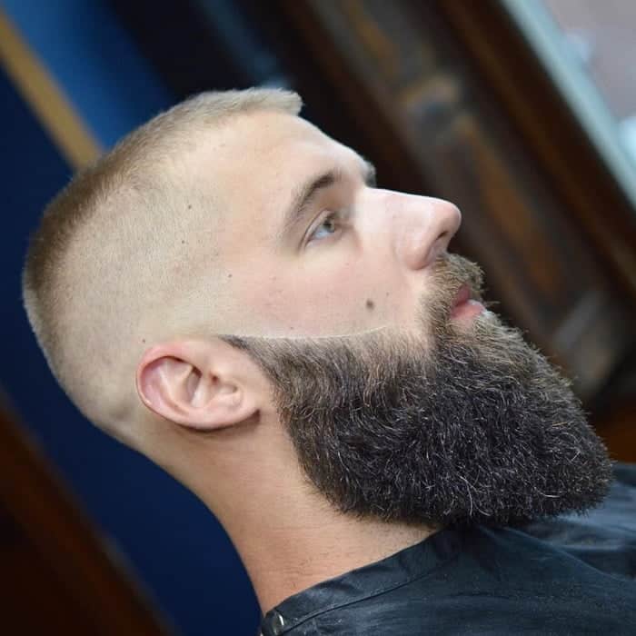 flat top buzz cut with beard