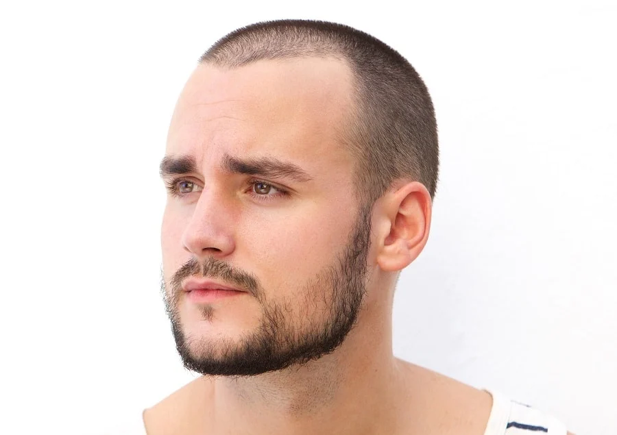 Buzz Cut With Beard For Receding Hairline .webp