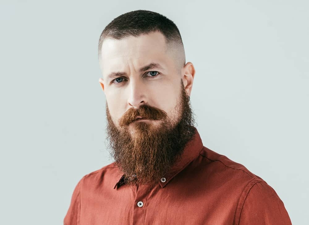 buzz cut with fade and beard