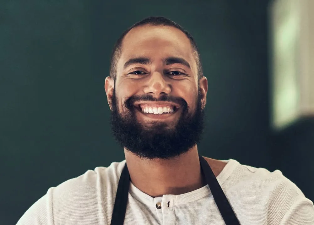 buzz cut with full beard