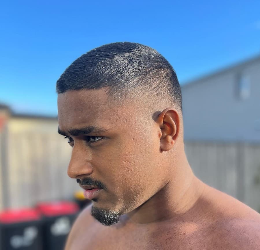 buzz cut with taper fade