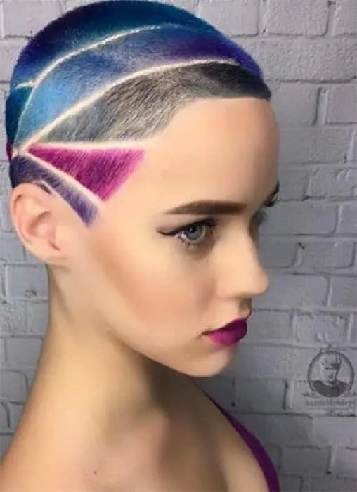 buzz cut with multi colours