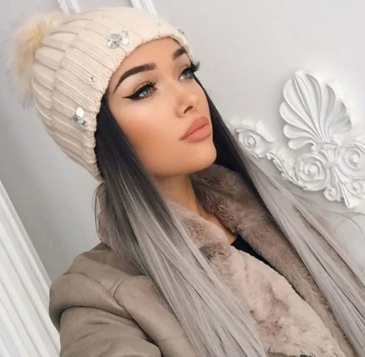 silver color Winter Hairstyle for girl