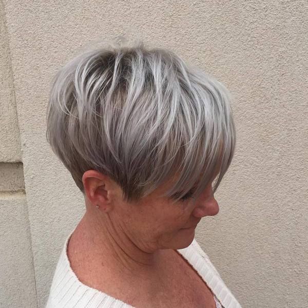 Short Pixie Grey Hairstyle 