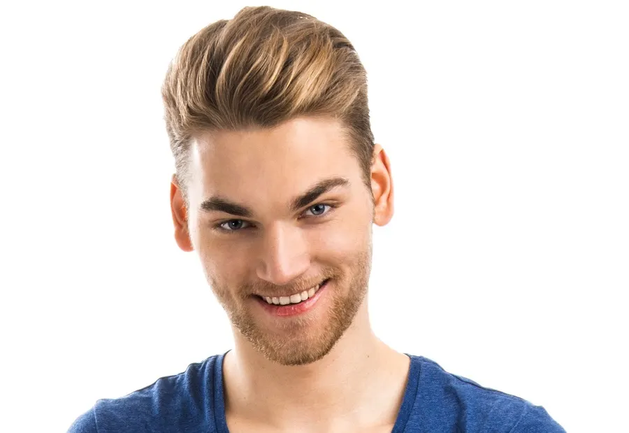 caramel blonde highlights on dark hair for men