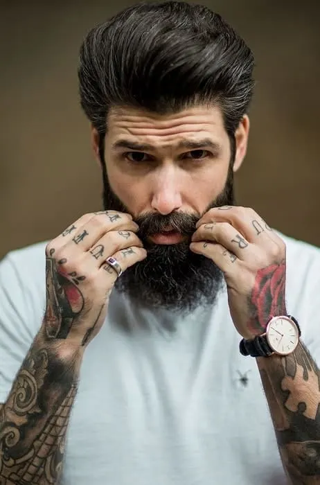 Portrait Of A Pensive Tattooed Hipster Male With Stylish Beard And Hair In  The Shirt In Indie Brewery Stock Photo  Download Image Now  iStock