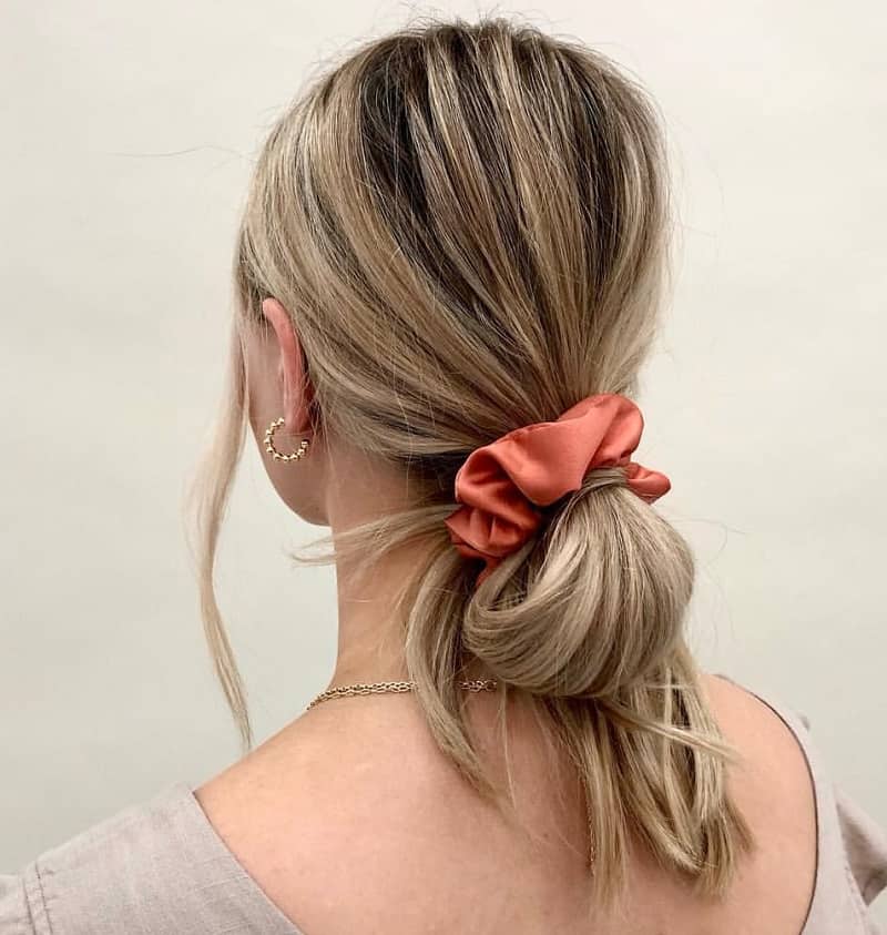 casual scrunchie hairstyle