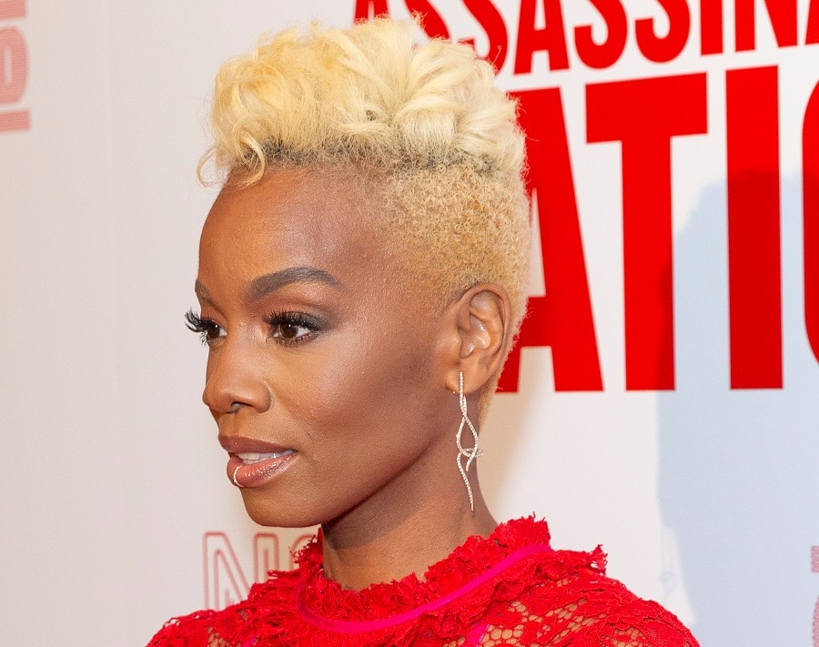 celebrity inspired blonde fade for black women